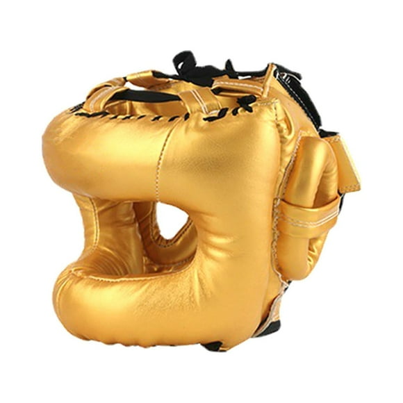 Casco de Boxeo Escudo Facial, Artes Marciales Ventiladas Equipo de Cabeza de Kickboxing Ligero, Muay Thai Headgear para Muay Thai Grappling San Oro