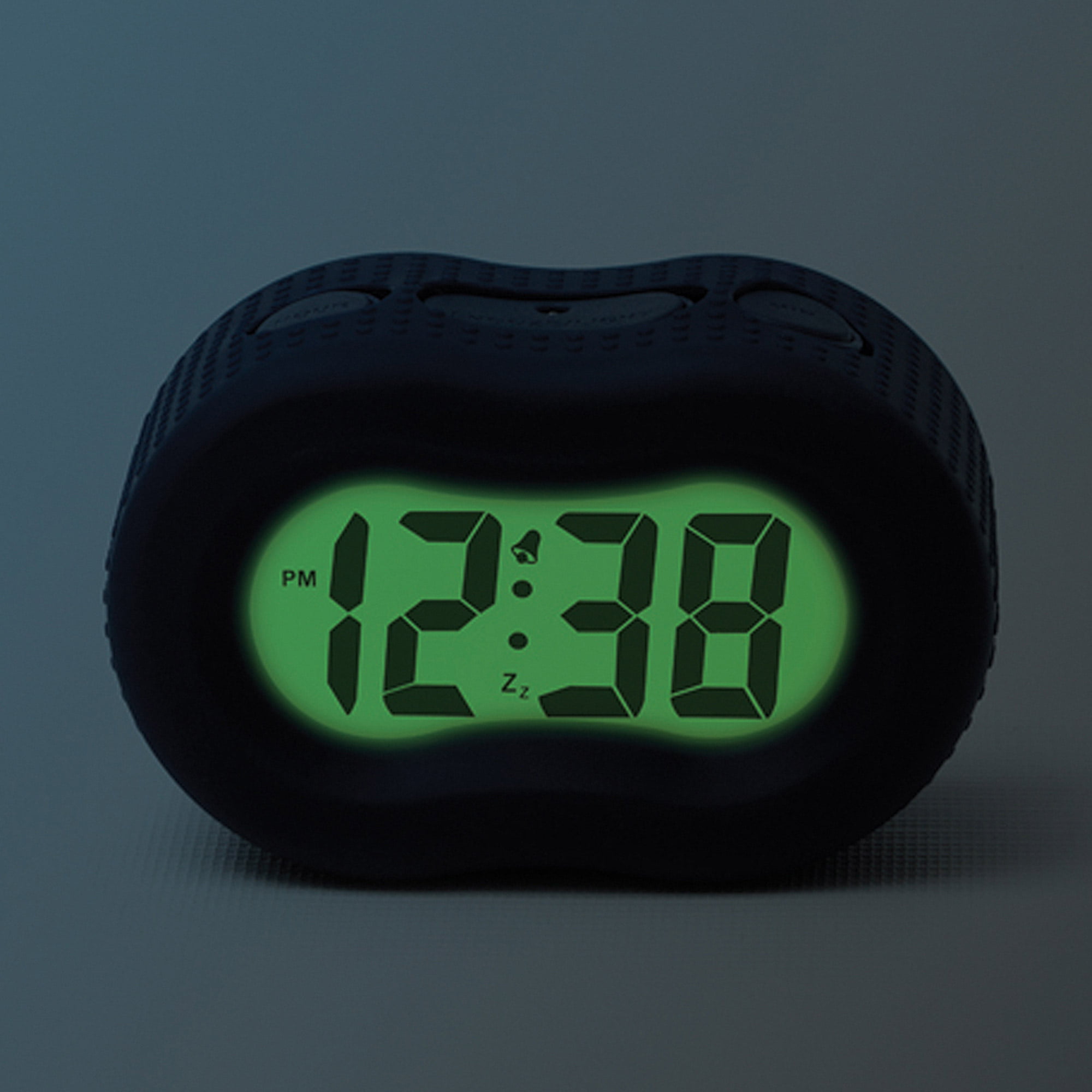 NIB Timelink Silicon Rubber Fashion Digital Alarm Clock 1" LCD Display BLACK 