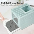 thumbnail image 6 of WiseWater Large Foldable Cat Litter Box with Lid, Top Entry Kitty Litter Box with Pet Plastic Scoop, Blue, 6 of 7