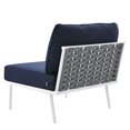 thumbnail image 6 of Lounge Middle Chair, Navy White, Aluminum, Metal, Fabric, Modern Contemporary, Outdoor Patio Balcony Cafe Bistro Garden Furniture Hotel Hospitality, 6 of 8