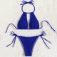 thumbnail image 4 of Conjunto de Bikini de Cintura Alta para Mujeres Color Sólido Sexy Colgantes Ajustables Bikini, Diseño de Corte Alto sin Espalda para Piscina, Playa Y Vacaciones, 4 of 4