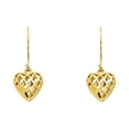thumbnail image 1 of FB Jewels 14K Yellow Gold Dangle Mesh Heart Womens Earrings 25MM X 10MM, 1 of 1