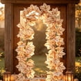 thumbnail image 4 of Beige Fall Maple Leaves Garland, 5.7Ft Artificial Maple Leaf Autumn Garland Hanging Fall Vines Table Decorations Front Door Fall Decor Thanksgiving Decorations Decor Outside Indoor Decor 1Pc,Beige, 4 of 9