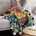 thumbnail image 3 of Retro Sunflower Rooster Blanket Soft Cozy Warm Throw Blanket for Couch, Plush Fuzzy Flannel Fleece Blankets for Sofa, Farmhouse Watercolor Plaid Bed Blankets Lightweight Gifts for Women, 40"x50", 3 of 9