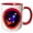 Red/White, variant on 3drose, Countdown to Take Off Cute Rocket Ship Red and Blue, 11oz Mug