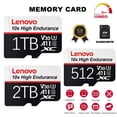 thumbnail image 2 of Lenovo-tarjeta Micro TF SD, tarjeta Flash U3 de 512GB, 1TB, 2TB, 4K, Ultra HD, TF, para PC, teléfono, Drone, Game Cam, 1-2 uds. Fivean unisex, 2 of 2