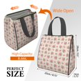 thumbnail image 3 of Pioneer Flower Floral Print Pattern Insulated Lunch Bag for Women Men, Large Portable Soft Cooler Tote, Thermal Food Storage Bag with Pearl Cotton, 8.66L, 8.75"x5.75"x9.5", 3 of 6