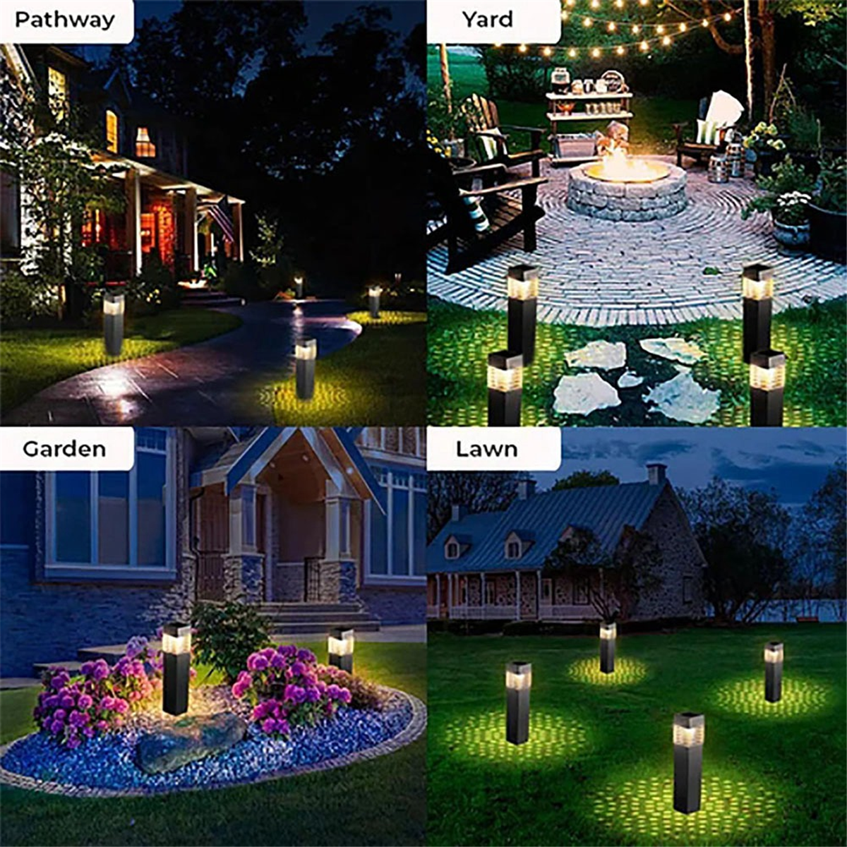 4PCS Solar Powered Solar-Powered De-Icing Light, Solar Outdoor De-Icing Light, Solar Ground Plug-in Light Warm Light