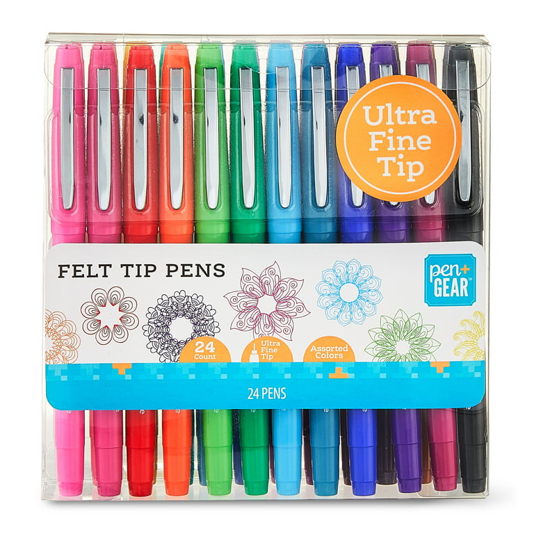Felt Tip Pens, Rainbow - Set of 24 –