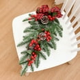 thumbnail image 5 of 2 Pcs Christmas Swags Christmas Teardrop Swag Winter Swag Teardrop Ornament Xmas Swag Wreath Decorative Props Pendant Wall Hanging with Frosted Pine Red Berries Red Bow for Front Door Decor, 5 of 7