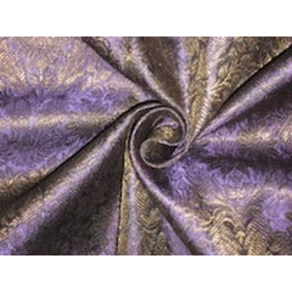 Spun Silk Brocade Fabric Purple amp; Metallic color 44" wide BRO178[3]