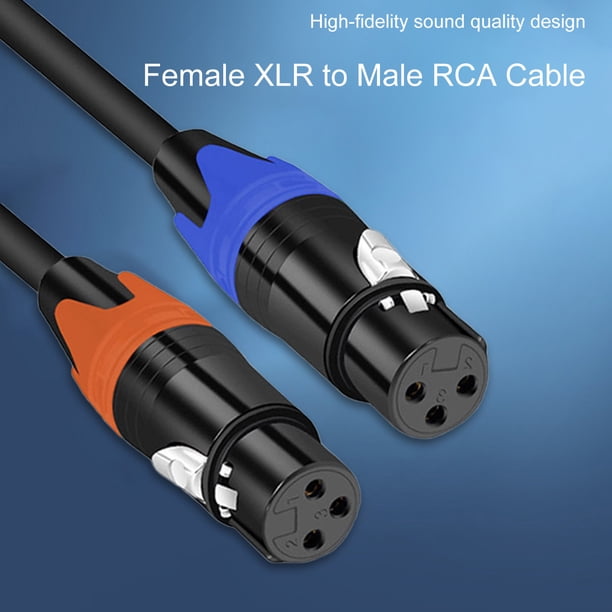 Gwong Electrónica 2 XLR hembra a 2 Cable RCA masculino Cable de audio Flexible HiFi para micrófono