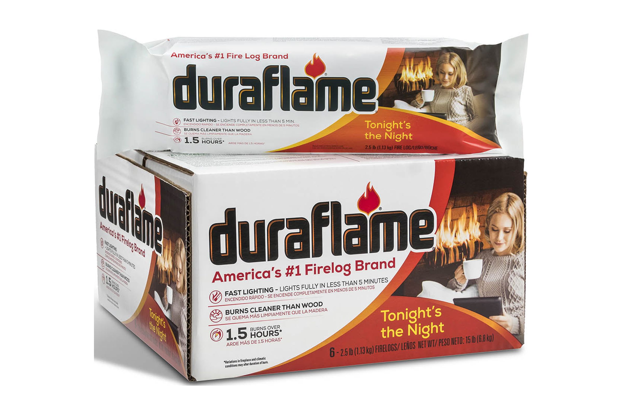 Duraflame 2.5lb Indoor and Outdoor Firelogs, 6-Pack Case - Burn for 1.5  Hours - Walmart.com