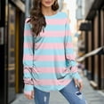 thumbnail image 2 of Sport Performance Long Sleeve Shirt Women Long Sleeve Top Round Neck Basic Fashion Printed TShirt Shirt Thumbhole Tunic Light Blue, L, 2 of 5
