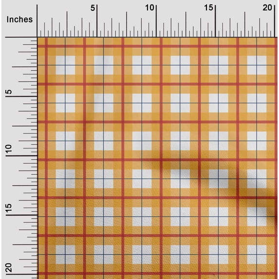 oneOone Polyester Lycra Fabric Madras Check Print Fabric BTY 56 Inch Wide