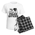 thumbnail image 4 of CafePress - Heart Belongs Police Officer Women's Light Pajamas - Women's Short Sleeve Print T-Shirt and Pants Light Cotton Pajama Set, 4 of 7