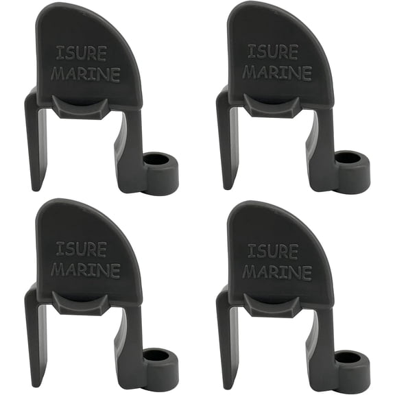 4 Pcs Boat Fender Clips, Boat Quick Adjust Pontoon Boat Square Rail Fender Cleats/Clips/Hanger for Bumpers Black