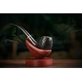thumbnail image 3 of Red Ebony Wood Pipe Stand – Reddish Brown, Spoon-Shaped, Single Holder Display Base, 3 of 7