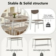 thumbnail image 6 of UHOMEPRO 6-Piece Modern Dining Set for Home, Kitchen, Dining Room w/ Storage Rack, Rectangular Table, Bench, 4 Wooden Chairs, Steel Frame - Oak and White, 6 of 11