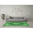 thumbnail image 3 of Ahgly Company Indoor Square Medallion Emerald Green Traditional Area Rugs, 4' Square, 3 of 4