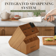 thumbnail image 4 of Astercook 16-Piece Kitchen Knife Set with Wooden Block and Dual Built-In Sharpener, Full Tang Design Knives Set with Ergonomic Steel Handles, Razor Sharp & Rust-Resistant, Walnut Brown, 4 of 9