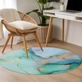 thumbnail image 4 of Round Rugs 3Ft, Teal Round Area Rug Washable Indoor Throw Carpet, Modern Marble Ink Painting Abstract Art Small Non Slip Circle Rug for Bedroom Living Room Home Decor Aesthetic, 4 of 8