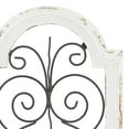thumbnail image 6 of DecMode White Wood Arched Window Inspired Scroll Wall Decor with Metal Scrollwork Relief, 6 of 16