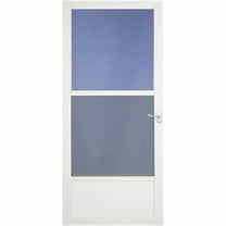 Larson Classic Self-Storing Aluminum Storm Door with Matching Lever Handle
