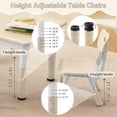 thumbnail image 4 of Kids Table and 2 Chairs Set, Height-Adjustable Toddler Table and Chair Set with Graffiti Desktop, 31.5''L x 23.6''W Children Activity Table for Daycare, Classroom, Home, 4 of 9