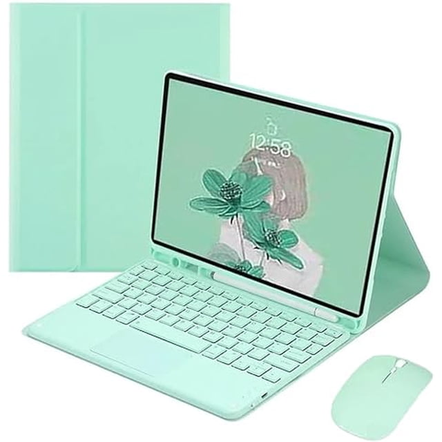 Para Samsung Tab A8 10.5" Funda de Teclado Color Menta con Soporte y Portaplumas