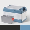 thumbnail image 1 of Coffre coffre de Voiture Boîte de Rangement 2 Couvercles Pliable Multi Compartiments en Plastique Organisateur de Stockage de Voiture avec Sac Étanche, 1 of 5