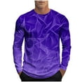 thumbnail image 2 of DPTALR George Men's Fashion Casual Printed Sports Long Sleeve Round Neck Shirts,Dark Blue,Big and Tall Men XXL, 2 of 5