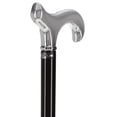 thumbnail image 5 of Formal Chrome Derby Cane, Black Beechwood Shaft with Silver Collar, Chrome Plated Handle, 37.5 Inch Walking Cane for Men and Women, Comfortable Derby Handle, 5 of 7