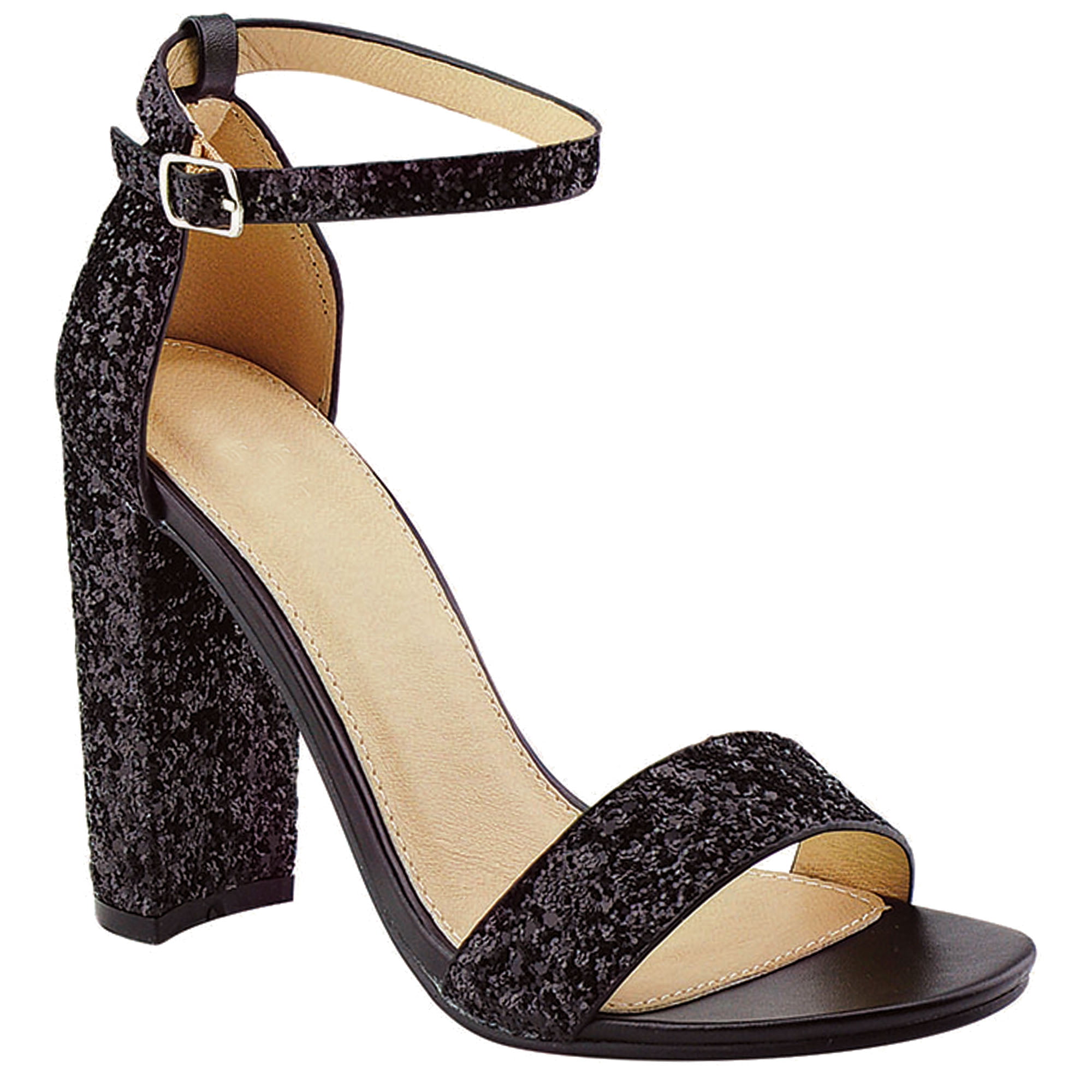 Buy Dorothy Perkins Shelby Glitter Block Heeled Sandals In Black |  6thStreet UAE