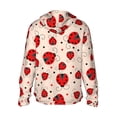 thumbnail image 3 of Kll Red Ladybug Print Men'S Women’s Upf 50+ Sun Protection Outdoor Hoodie Jacket Long Sleeve Fishing Hiking Performance Shirt- Medium, 3 of 8