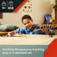 thumbnail image 4 of LEGO Jurassic World Brick-Built Mosasaurus Boat Mission Dinosaur Toy - Building Toy for Boys & Girls, Ages 9+ - Poseable Dinosaur plus LeClerc and Atwater Minifigures - Gift for Birthdays - 76974, 4 of 9