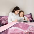 thumbnail image 4 of Manfei Princess Bow Knot Bedding Comforter Set 7pcs, Dreamy Pearl Jewelry Full Bedding Set, Purple Pink Fitted Sheet Flat Sheet, Breathable Home Decor, 4 of 8