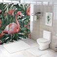 thumbnail image 7 of Orinice Tropical Shower Curtain Green Palm Leaves Pink Flamingo Floral Plant Animal Flower Leaf Summer Boho Bathroom Home Curtain Decor with Hooks 60x72, 7 of 7
