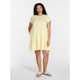 thumbnail image 2 of Time and Tru Women's Tiered Cotton Mini Dress with Short Sleeves, Sizes XS-XXXL, 2 of 6