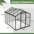 thumbnail image 2 of Acpouw 6' x 8' Thicked Polycarbonate Greenhouse, Greenhouse with Double Flush Door, Rain Gutter and Ventilation Window, Green House for Sunroom, Garden, Backyard, Walk-in Large Winter Greenhouse, 2 of 10