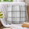 thumbnail image 3 of Pillow Covers 18x18 Set of 2, Black White Check Throw Pillow Covers Decorative Couch Cushion Cover, Farmhouse Line Buffalo Plaid Microfiber Soft Square Pillowcases for Bedroom Living Room Sofa, 3 of 9