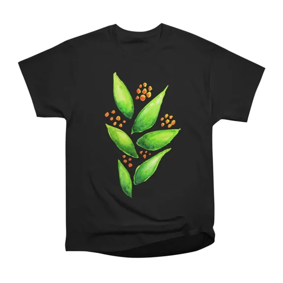 Green Plant Abstract Botanical Watercolor Art T-Shirt Tee Gift For Him Merch For Her Appar