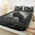thumbnail image 3 of jejeloiu Wild Crow Twin Sheet Sets,Dark Style Twin Fitted Sheet,Black Raven Flat Sheet For Men Women,Ultra Soft Home Decor,3-Piece, 3 of 7