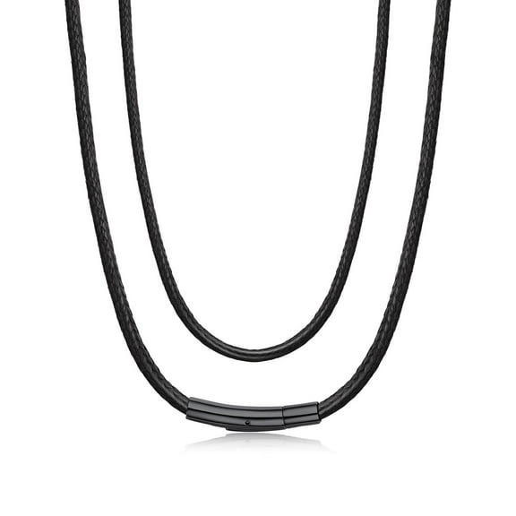 Bandmax 3MM Wax Rope Chain Choker Necklace for Men Women 20 inch Waterproof Braided Wax Rope with Black Snap Clasp Neck Chains for Pendant