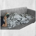 thumbnail image 6 of Birds Soft Flannel Fleece Throw Blanket, Ornate Cages Branch of Tree Silhouette and Animals Floral Modern Print, Cozy Plush for Indoor and Outdoor Use, 70" x 90", Blue Black, by Ambesonne, 6 of 6