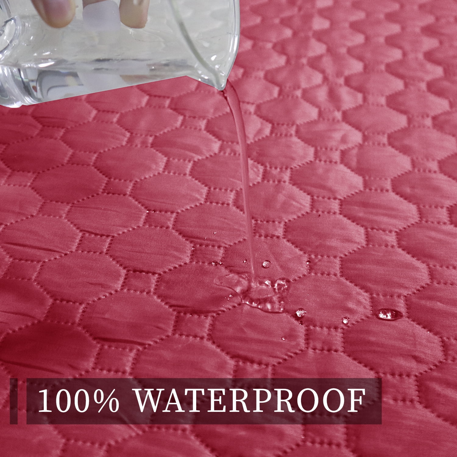 Smuge Waterproof Sofa Covers, Reversible Couch Sofa Slipcover Cushion Furniture Protector Cover for Dogs, Pets (68" Sofa, Dark Red)
