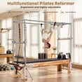 thumbnail image 6 of STICCIO 3-in-1 Pilates Reformer for Gym ＆ Home, Oak Wood Pilates Equipment, 6 Springs 6-Gear, 500 lbs Capacity, 3" PU Cushion, Full Set Included, 6 of 10