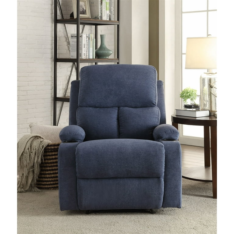 Executive Recline Extra Padded Office Chair Standard, MO17 Blue Velvet