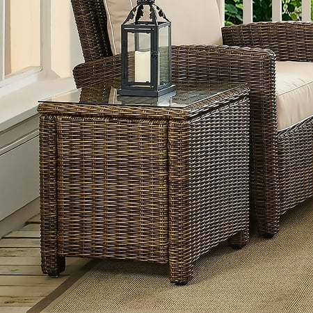 Rectangular Wicker Table - Crosley Furniture Bradenton Outdoor Wicker Rectangular Side Table