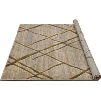 HR HANDCRAFT RUGS HR Modern Geometric Diamond Pattern Contemporary Abstract Area Rug Wheat - 7'8" X 10'